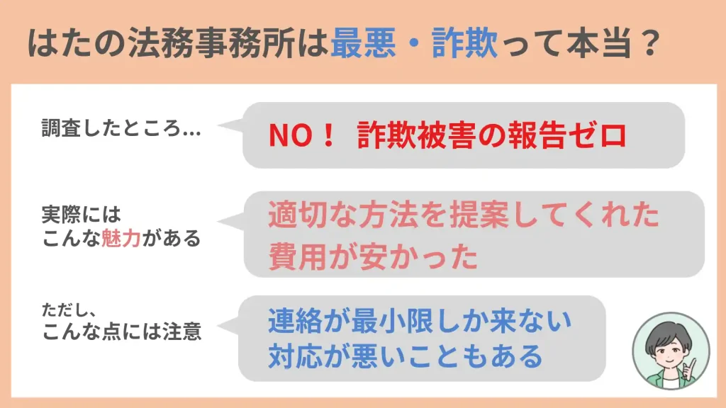 はたの法務事務所 最悪